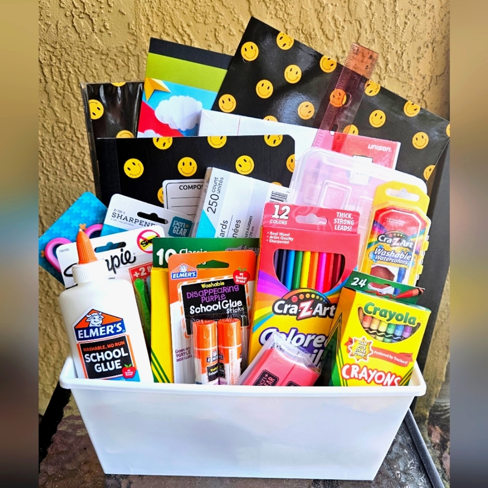 Back to School Basket Happy Face Theme